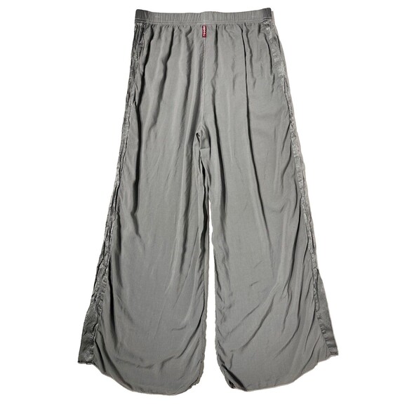 Hard Tail Forever Gray Rayon Wide Leg Pants Elastic High Waist Women Size L (A3) - Picture 2 of 12